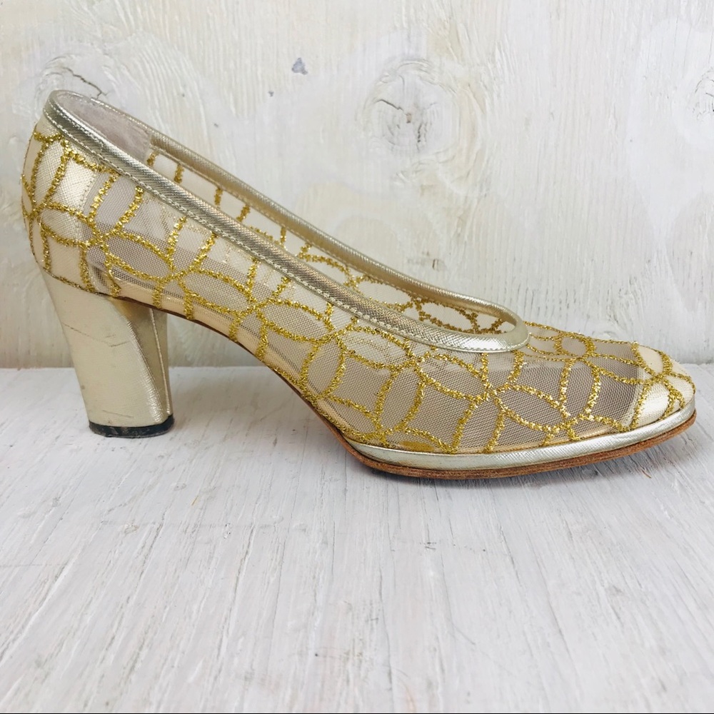 Vintage Gold Mesh I. Magnin Heels